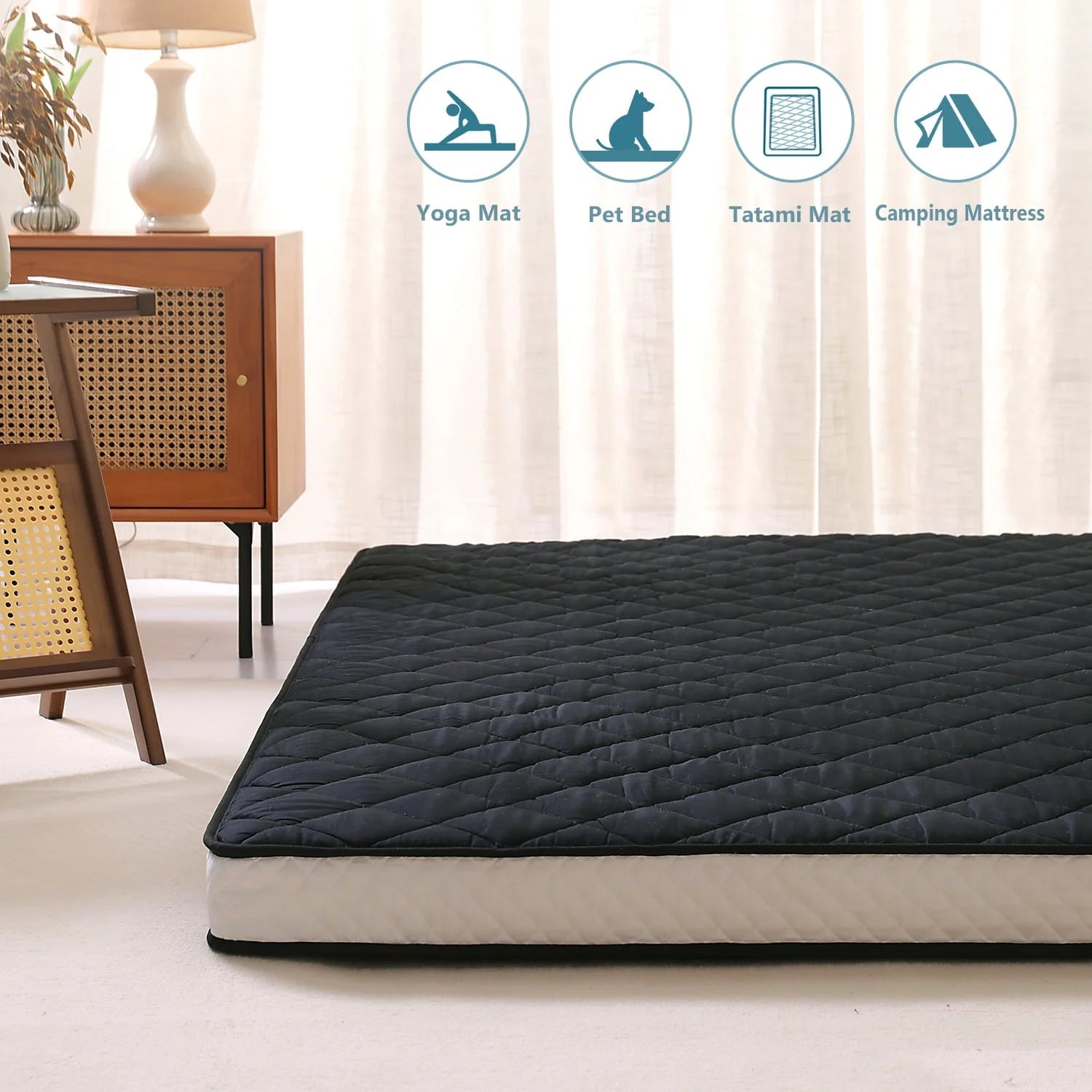 SLSY Futon Mattress, Extra Thick Padded Japanese Floor Mattress Quilted Bed Mattress Topper, Folding Floor Lounger Sleeping Pad Guest Bed