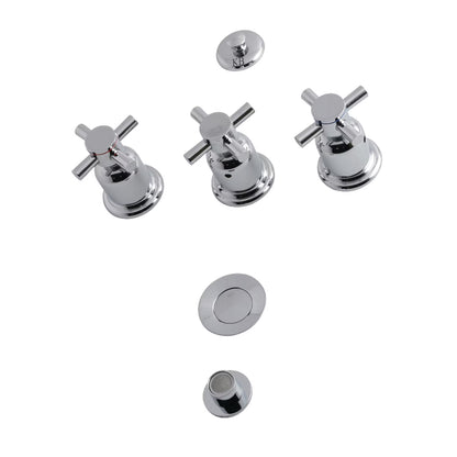 Kingston Brass KB6327DX Concord Three-Handle Bidet Faucet with Brass Pop-Up, Brushed Brass