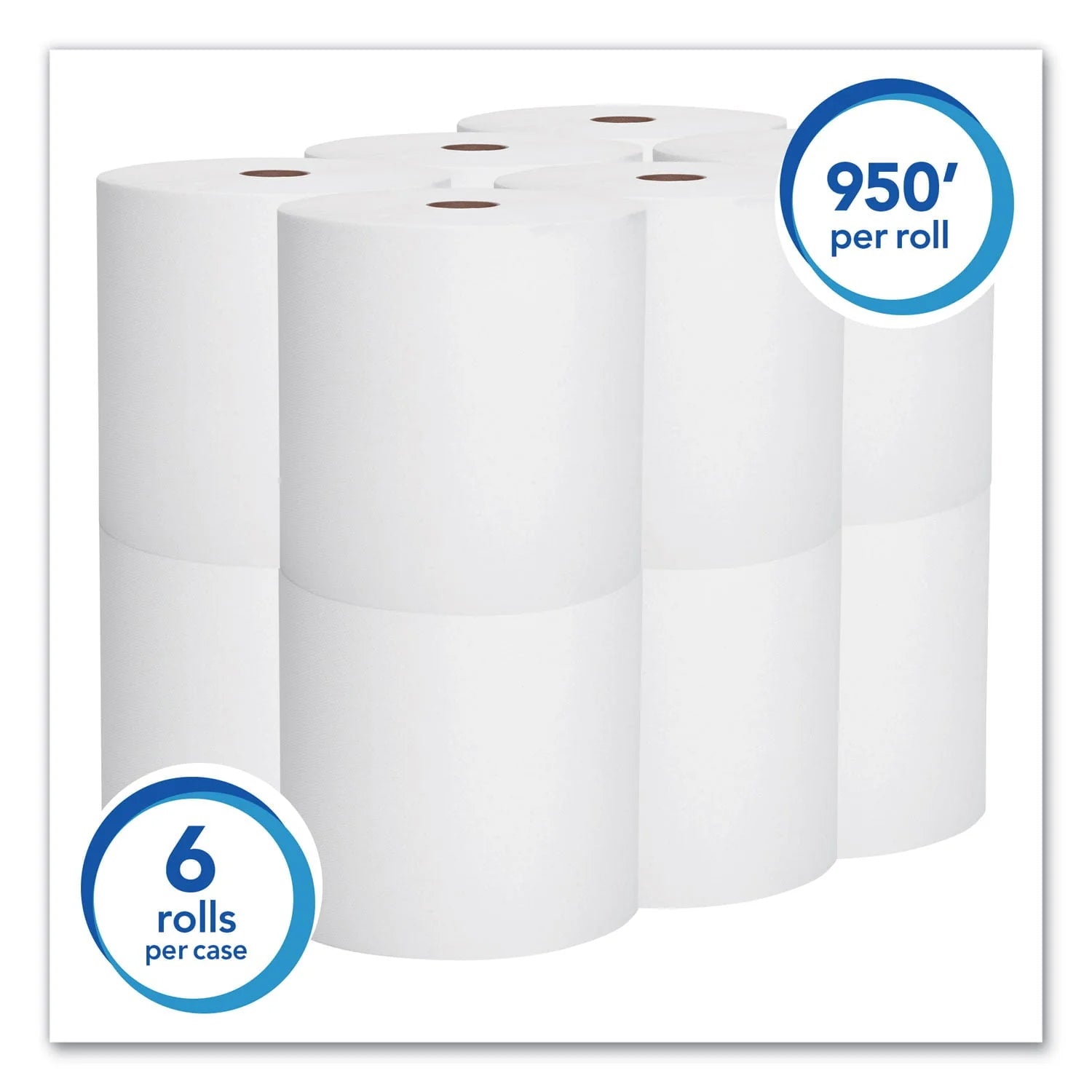Scott Essential High Capacity Hard Roll Towels for Business, 1.75" Core, 8 x 950 ft, White,6 Rolls/CT -KCC02000
