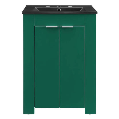 Modway Maybelle 24" Bathroom Vanity in Green Black