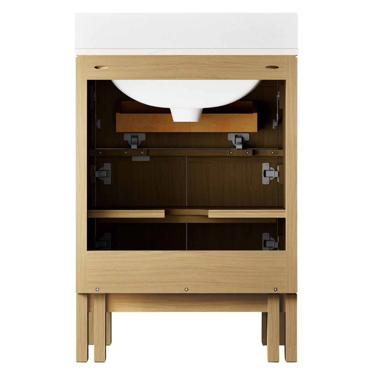Kohler Solive Bathroom Vanity with Sink and Quartz Top in Oak