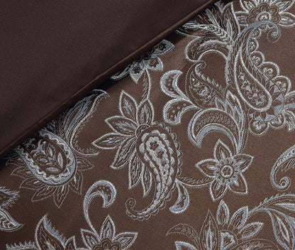 Chezmoi Collection Floral 7 Piece Bedding Sets, Queen with Comforter, Shams, Bed Skirt, Cushion, Breakfast Pillow, Neck Roll