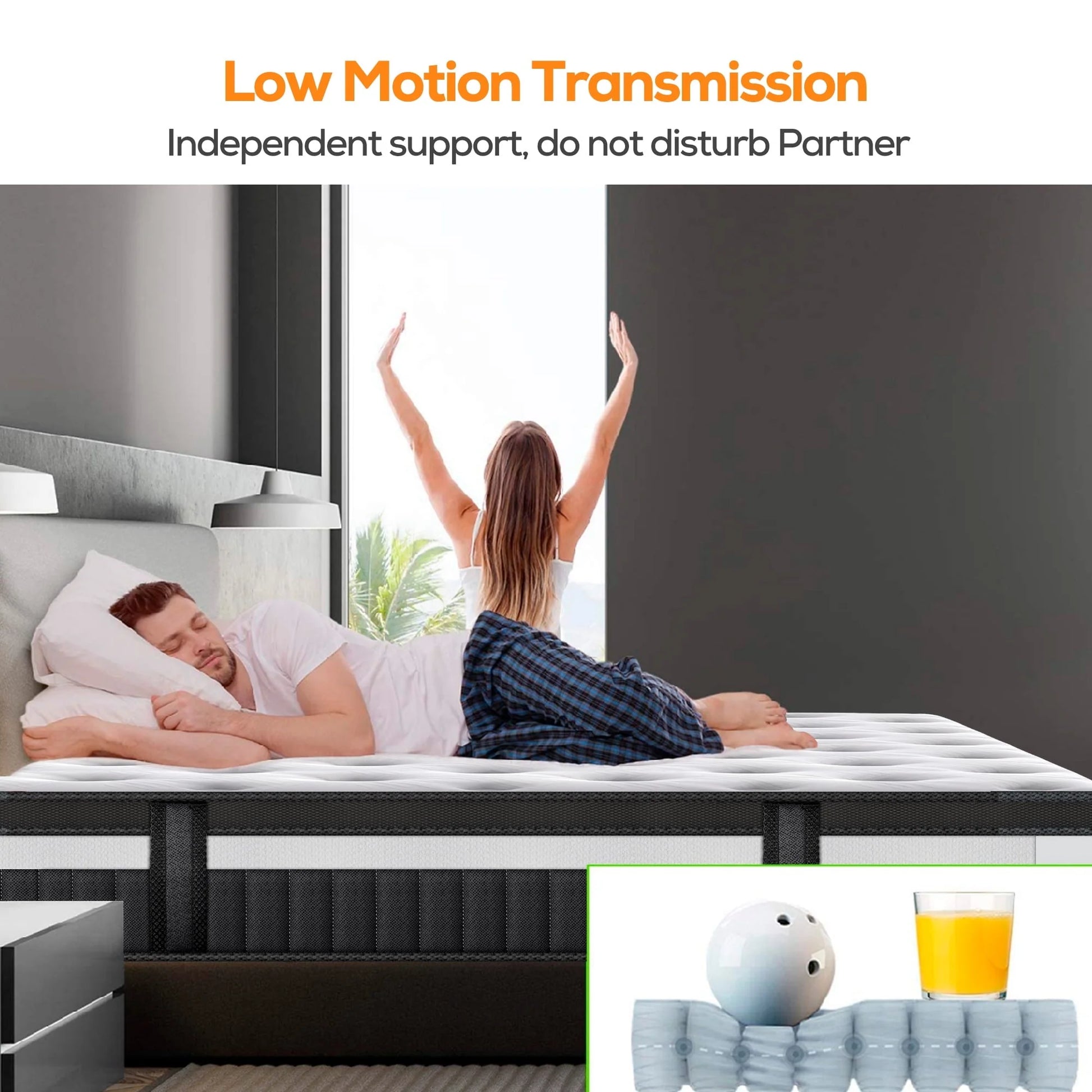 King Mattress, Famistar 13 Inch Memory Foam Mattress King Size, Innerspring Hybrid King Bed Mattress in a Box Medium Firm with Motion Isolation & Strong Support & Pressure Relief, CertiPUR-US