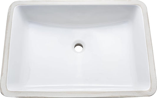 ProFlo PF2114UA Rectangular Vitreous China Undermount Bathroom Sink with Overflow