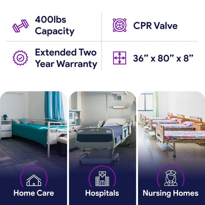 Proheal Low Air Loss Alternating Pressure Air Mattress with Pump - 3" Foam Base - 36° x 80° x 8"