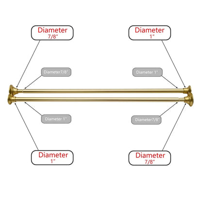 Utopia Alley Adjustable 72-In Double Shower Curtain Tension Rods - Rust-Proof Aluminum with Rubber End Cap, Easy Installation - Extendable, No Drilling, With Shower Liner and Hooks, Gold