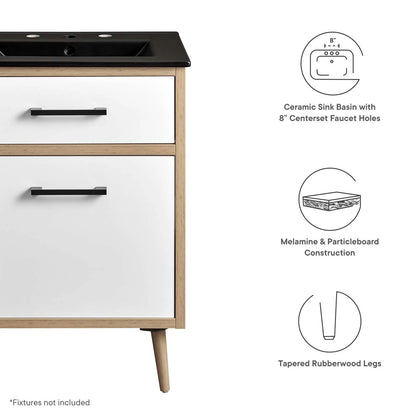 Modway Maverick 24" Bathroom Vanity in Black Oak