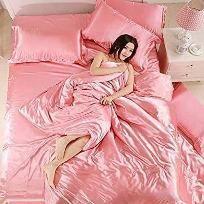Roch Linen Silk Satin Comforter Full/Queen | Box Stitched | 300 GSM | Down Alternative Comforter | Luxurious Hotel Quality Quilt | Machine Washable | Ultra Soft Fluffy Bedding (Black)