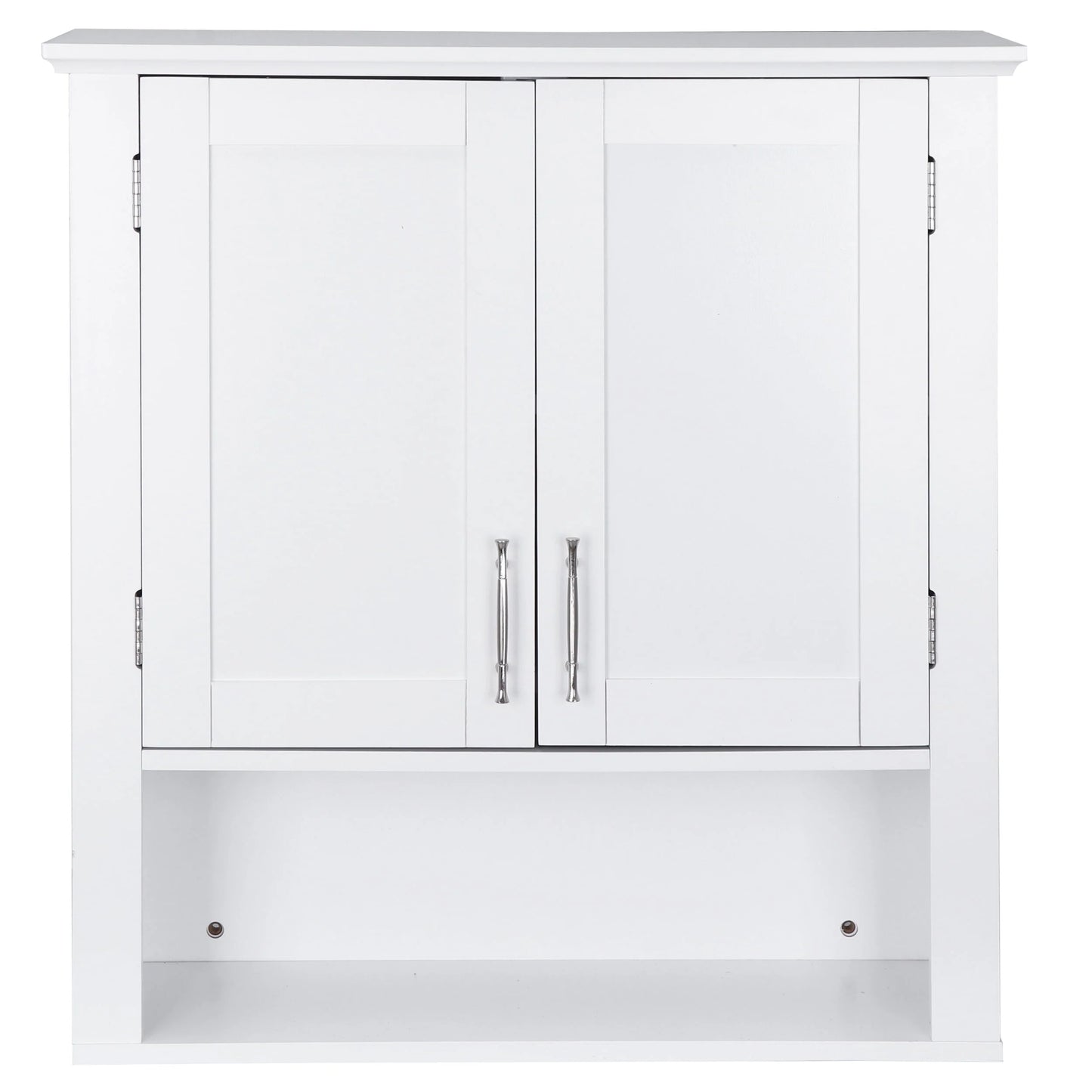 ZenSports 2-Door Bathroom Medicine Storage Wall Cabinet, Over-the-Toilet Adjustable Shelves 8" Width White