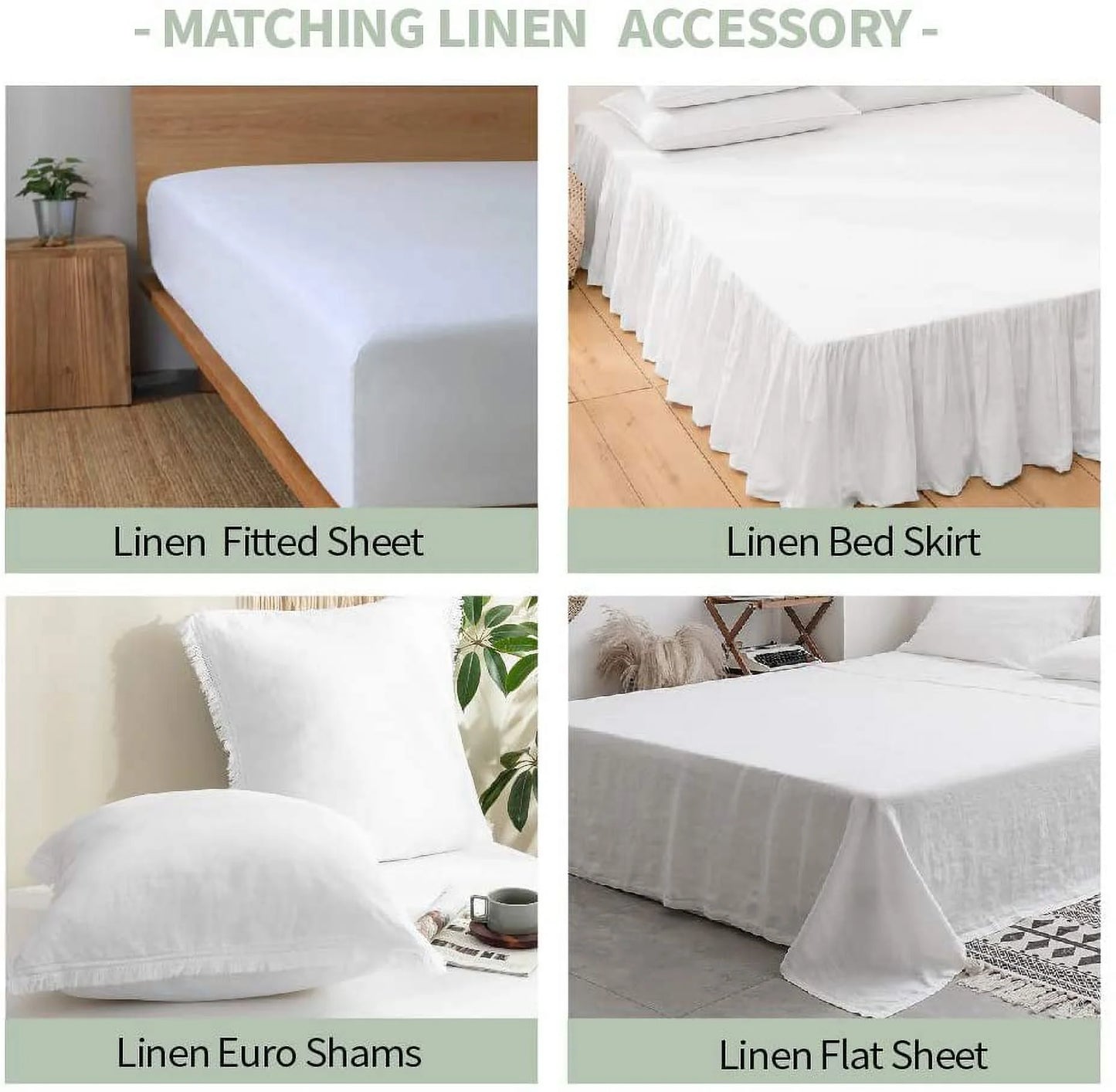 Simple& Opulence 100% Washed Linen Duvet Cover Set-3 Pieces Shabby Chic Premium Ruffled Bedding with 1 Comforter Cover and 2 Pillowshams France Flax High End Frill Sets Vintage Style(King, White)