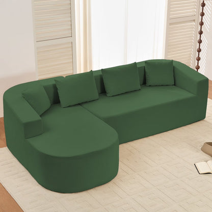 Puremind 67"W Curved Loveseat, Upholstered Chenille Sofa with Three Throw Pillows, Floor Sofa Couch for Living Room/Small Space, No Assembly Required, Dark Gray