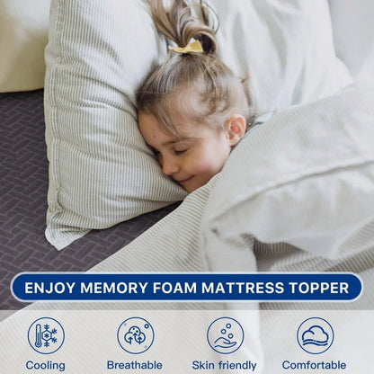 Hawsaiy 3 Inch Memory Foam Mattress Topper,Gel-Infused Cooling Bed Topper,Pressure Relief,CertiPUR-US Certified,Twin/Full/Queen/King