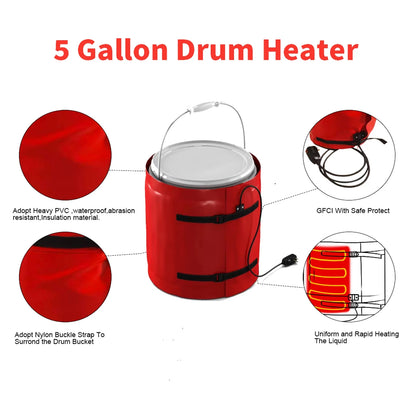 WXHDYBLANKET Bucket Heater Electric 5 Gallon,Honey heater,Bee blanket,Barrel heater,Drum heater,also for 15 Gal Pail heater
