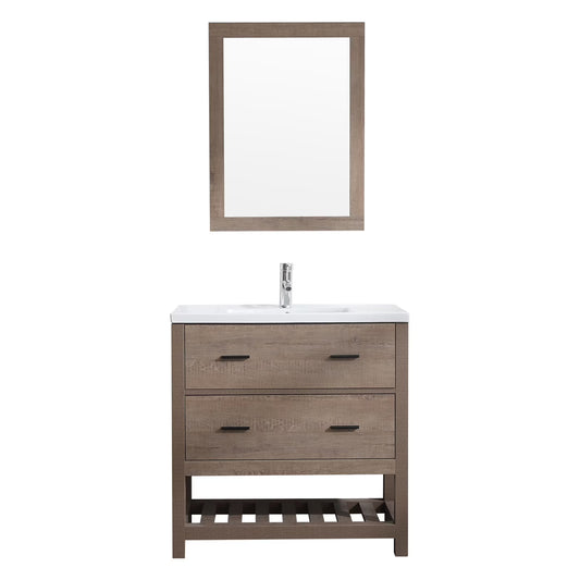 Wonline 32" PB Board Bathroom Vanity with Undermount Sink& Mirror