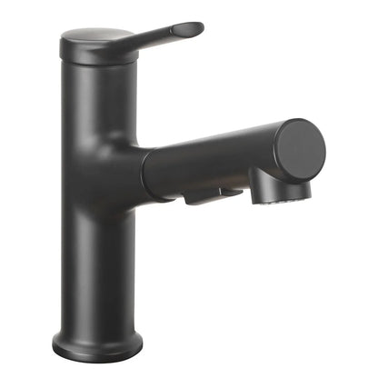 Better Homes and Gardens Pull-Out Bathroom Sink Faucet with Pop-Up Drain and Optional Deckplate, Matte Black