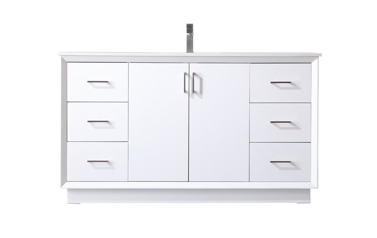 Elegant Kitchen and Bath 60 Inch Single Bathroom Vanity In Blue