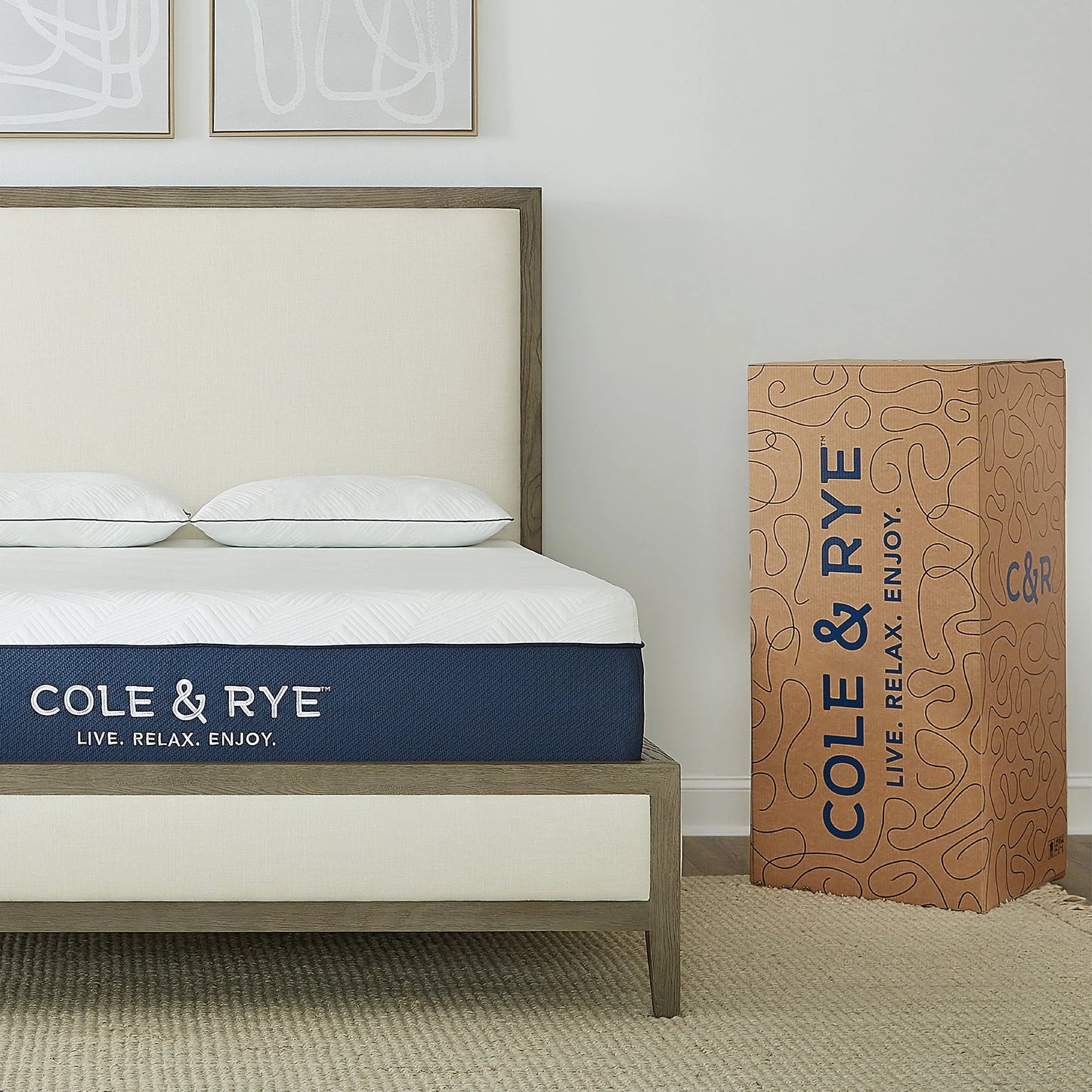 Cole & Rye ArticSky 12" Medium Firm Gel Memory Foam Mattress with BONUS Pillows, Queen