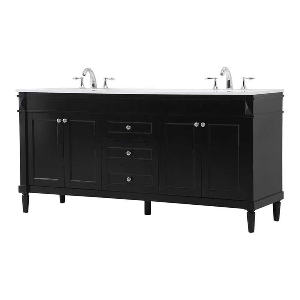 Elegant Kitchen and Bath 72 Inch Double Bathroom Vanity In Blue
