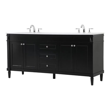 Elegant Kitchen and Bath 72 Inch Double Bathroom Vanity In Blue