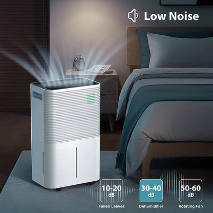 KISSAIR 22-Pint Dehumidifier, 3000 Sq. Ft Coverage Area Home Dehumidifier with Timer Continuous & Dry Mode, 4.8L Water Tank, Dehumidifier for Basement/Bathroom