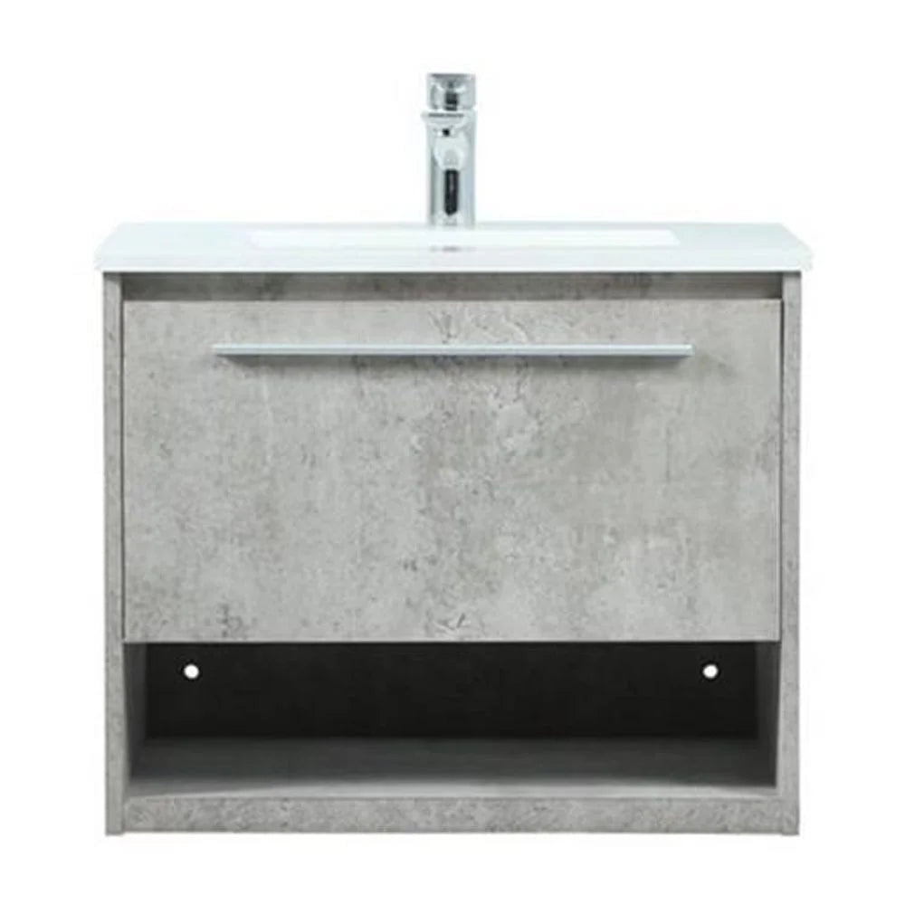 24 inch single bathroom vanity in concrete grey