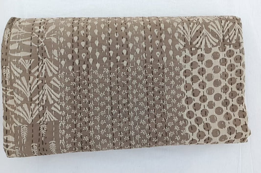 Handmade Kantha Quilt Unique Design Handmade Kantha Quilted Bedding Bedspread Handblock Print Throw Blanket Well-Looking Quilt