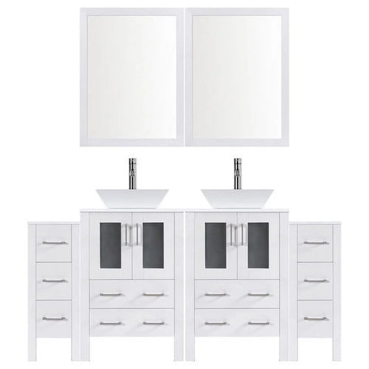LessCare Modern 84'' Double Bathroom Vanity Set with Mirror