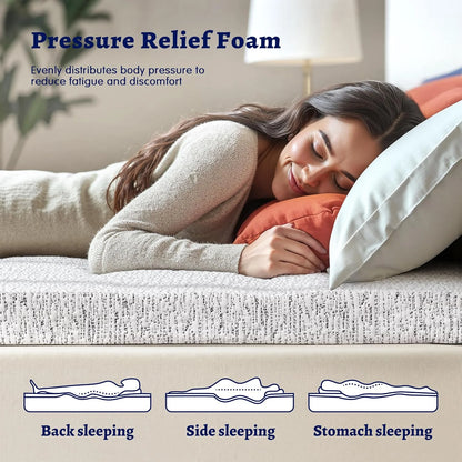 Memory Foam Mattress Topper Queen Cooling Mattress Topper 3 Inch for Hot Sleepers, Pressure Relieving Mattress Pads Breathable Bed Toppers with Removable Washable Cover