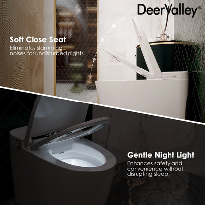 Tankless Elongated Smart Toilet Bidet 1.28 GPF in White with Auto Flush, Heated Seat, Warm Air Dryer, Digital Display