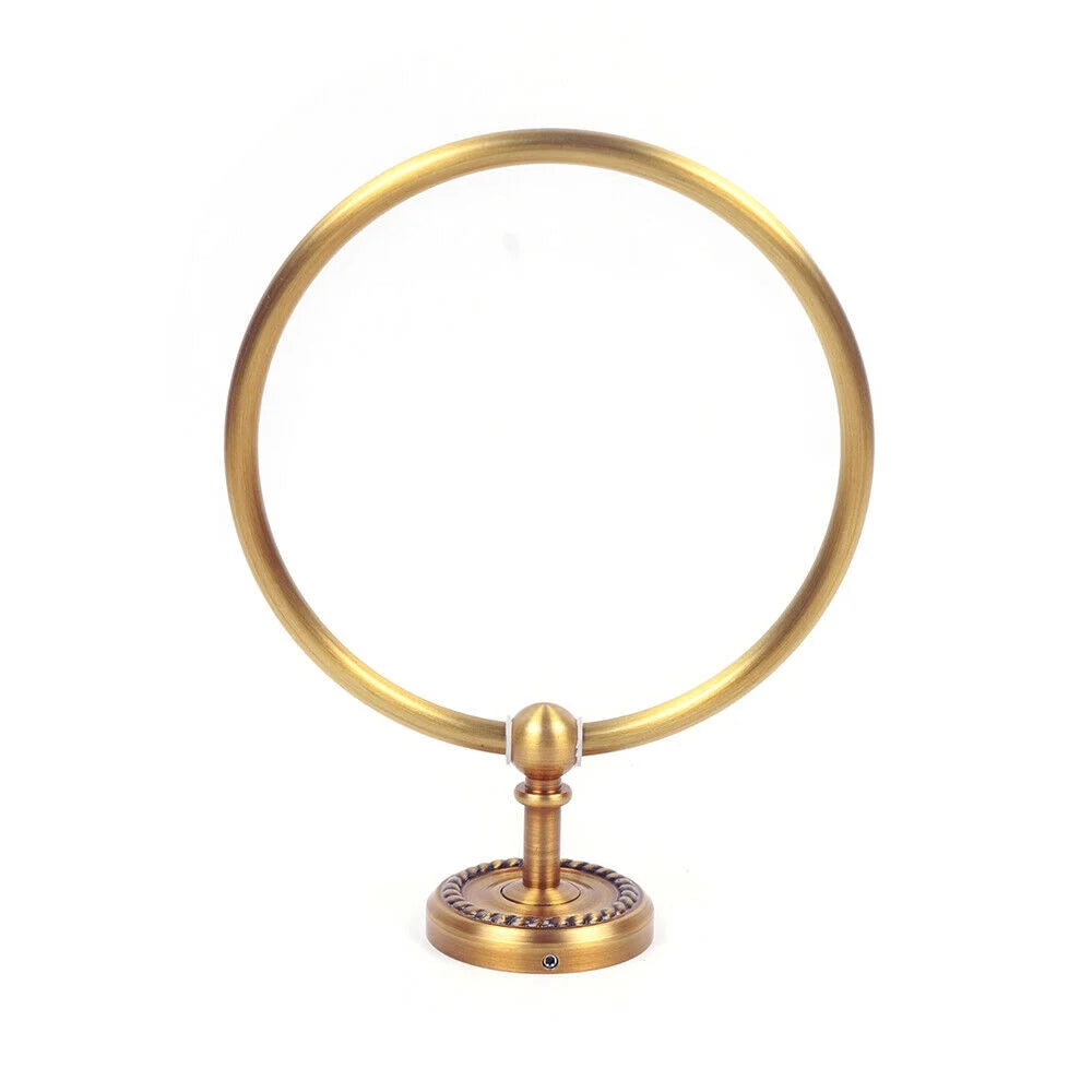 Fichiouy 7Pcs Bathroom Towel Holder Set Vintage Gold Wall Mount Towel Bar Rack Holder