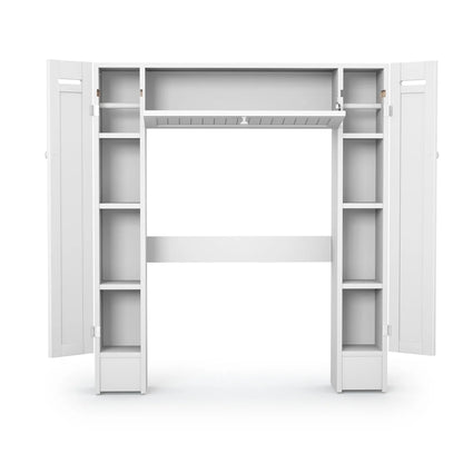 Topbuy Wooden Cabinet Bathroom Spacesaver Over The Toilet Storage Cabinet w/Drop Door White