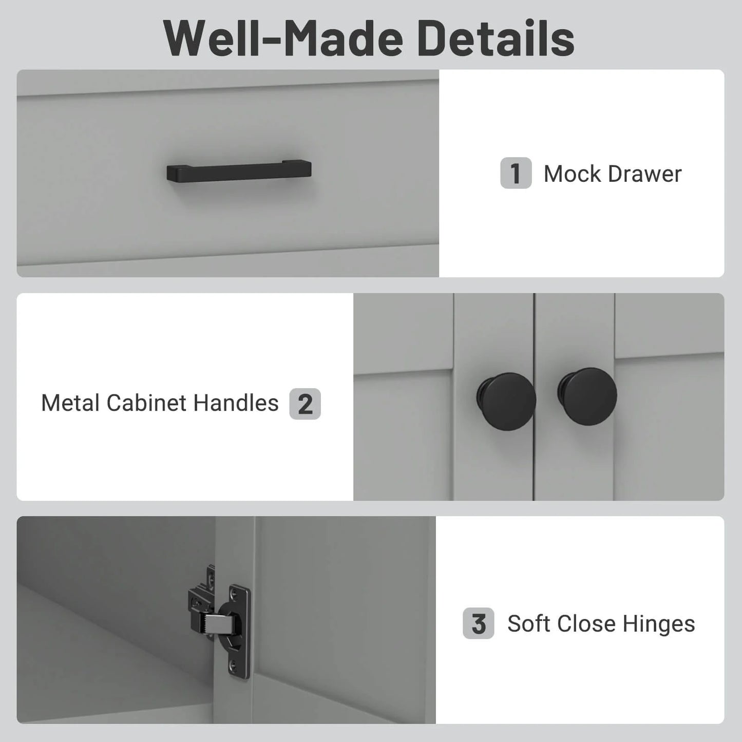 Costway Bathroom Vanity Unit with Basin Under Sink Bathroom Storage Cabinet Freestanding