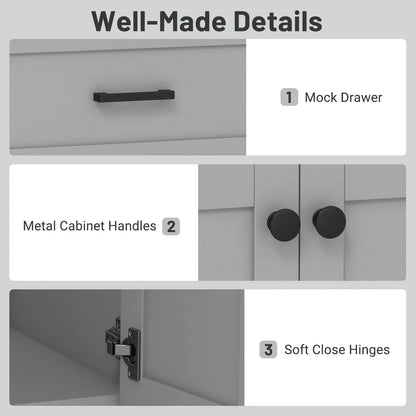 Costway Bathroom Vanity Unit with Basin Under Sink Bathroom Storage Cabinet Freestanding