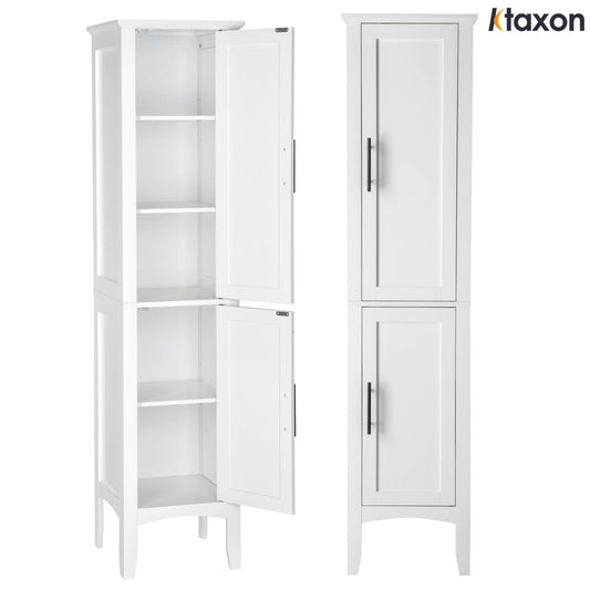 Ktaxon Bathroom Storage Cabinet Narrow Tall, Freestanding Cabinet Storage Tower with 2 Door, White