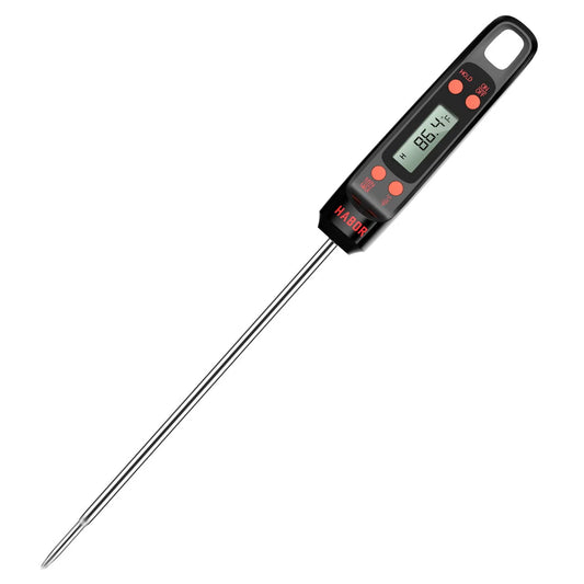 Habor Meat Thermometer, Instant Read Digital Cooking Thermometer, Grilling Thermometer with Super Long Probe for Kitchen BBQ Grill Smoker Meat Oil Milk Yogurt Temperature