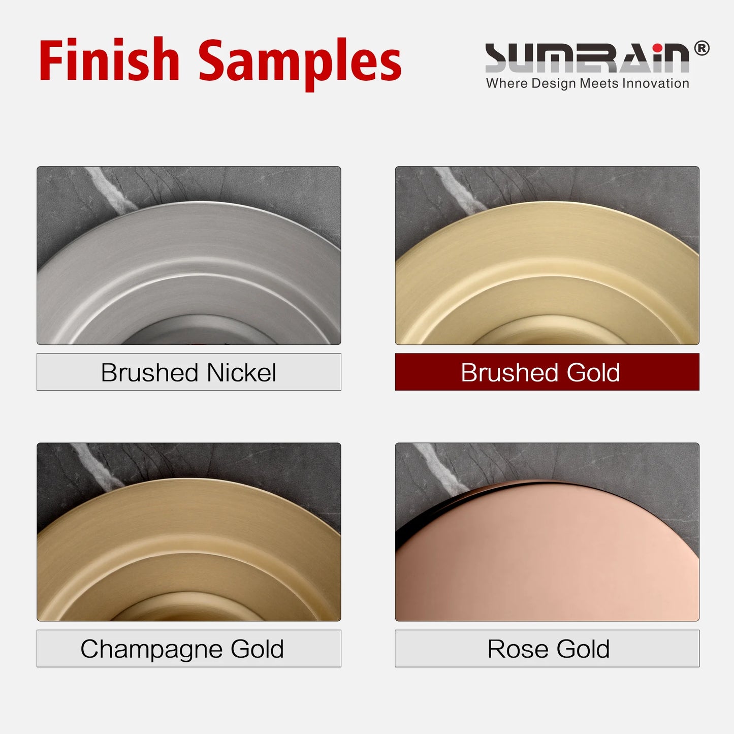 sumerain Brushed Gold 8 Inch Widespread Bathroom Faucet 2 Handle Lavatory Faucet Solid Brass, with Quick Connect Hose