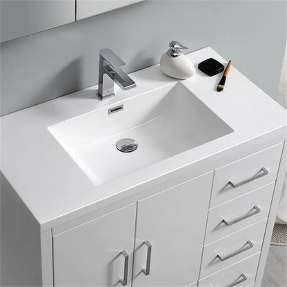 Fresca Imperia 36" Glossy White Free Standing Modern Bathroom Cabinet w/Integrated Sink - Right Version