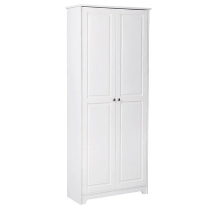 UBesGoo 72" Traditional Freestanding Kitchen Pantry Cabinet Wardrobe Armoire, White