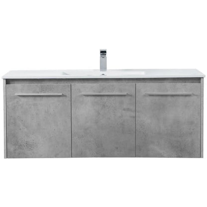 Elegant Kitchen and Bath 48 Inch Single Bathroom Floating Vanity In Concrete Grey
