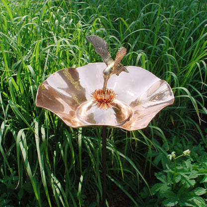 Achla Hummingbird Bird Bath and Stake, Copper