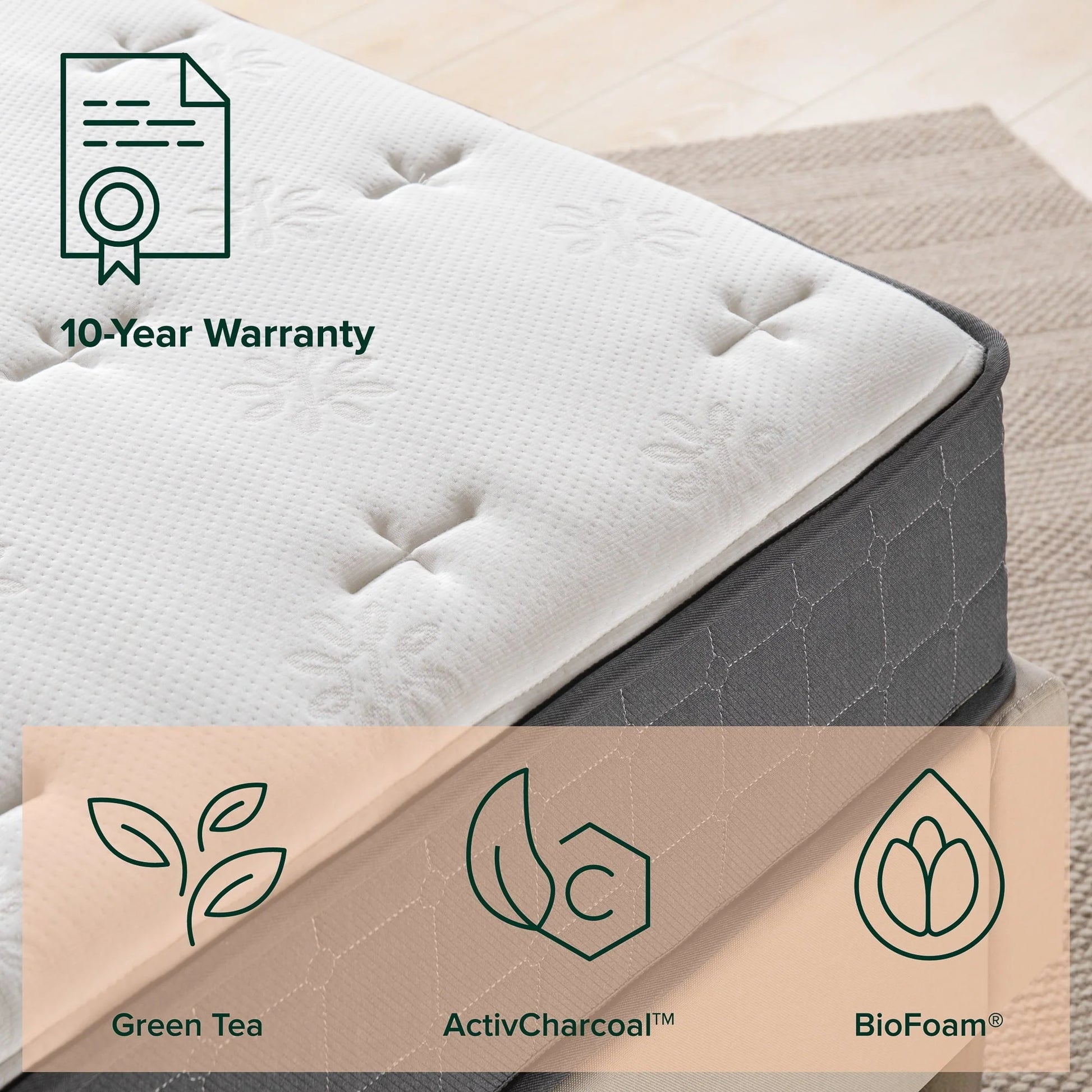 Zinus Cool Touch Comfort 8" Hybrid Mattress - Gel Memory Foam and Pocket Spring, Queen