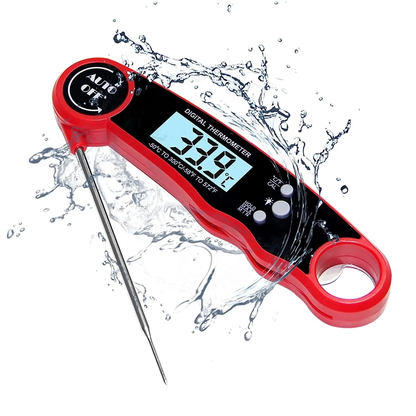 delpattern Digital Meat Thermometer with Probe, Instant Read Food Thermometer for Baking, Liquids, Candy,Grill Accessories - Grill Thermometer