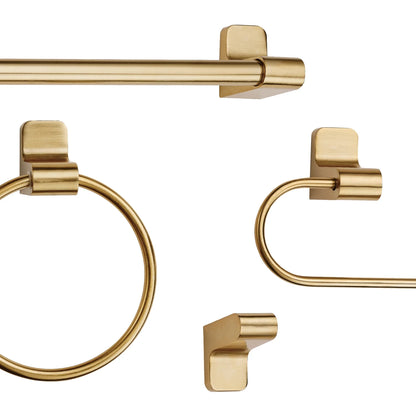 Globe Electric Matte Brass Modern 5-Piece All-In-One Bathroom Set with Vanity Light, LED Bulbs