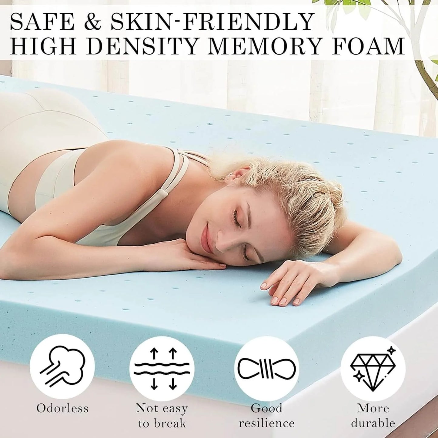 3 Inch Gel Memory Foam Mattress Topper for Pressure Relief,Cooling Gel Infused Foam Mattress Topper, Premium Soft Cooling Sleep,CertiPUR-US and Oeko-TEX Certified - Twin