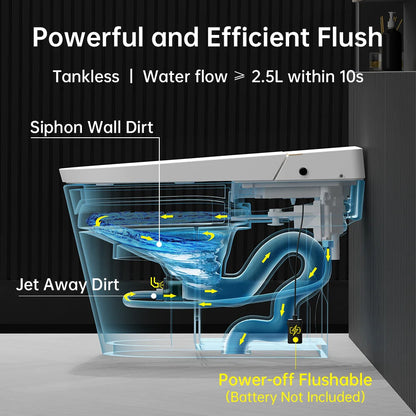 EPLO Smart Bidet Toilet, Auto Open/Close Lid, One-Piece Toilet Bidet Thankless, LED Display Elongated Toilet G20