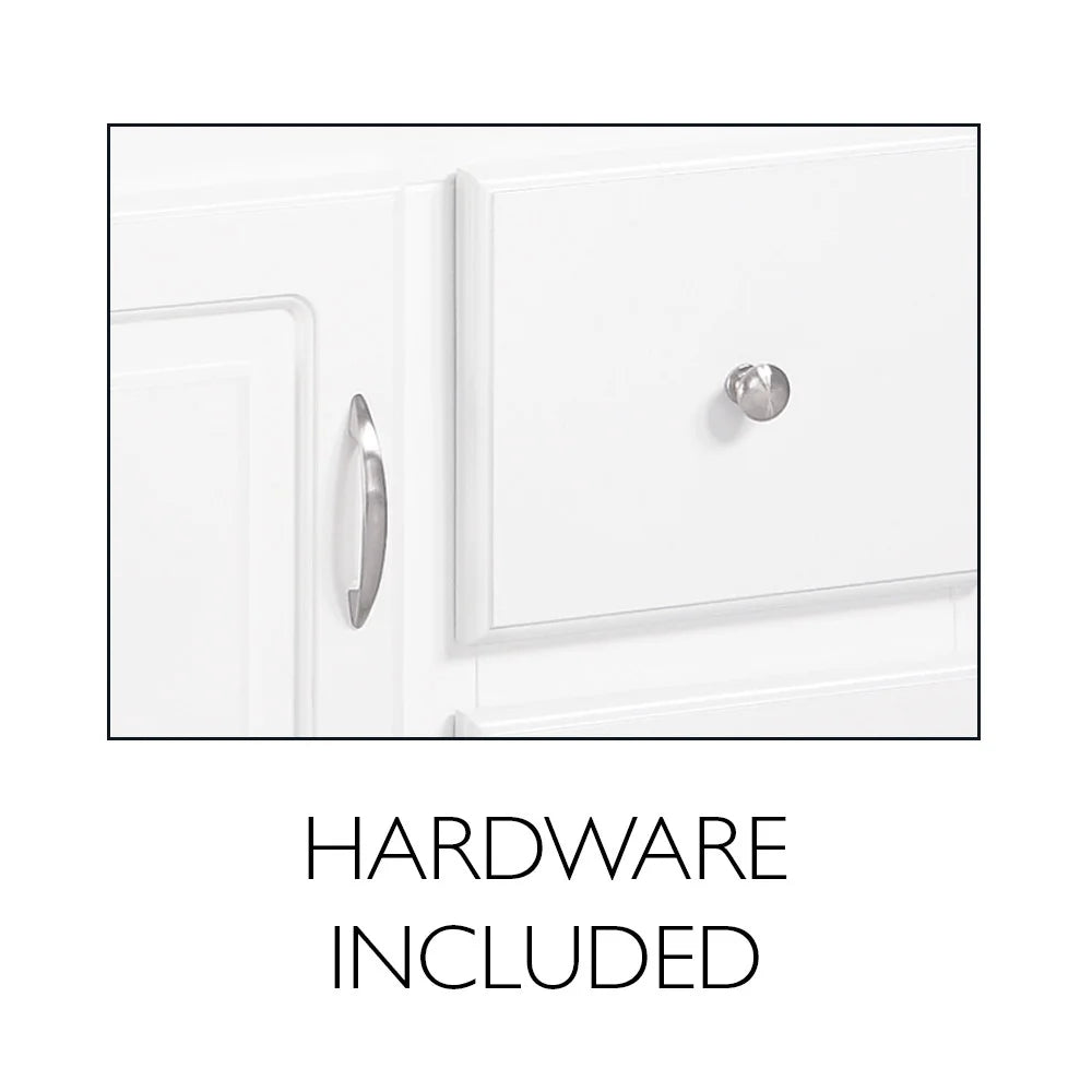 Design House Solid Wood Wyndham 24" Ready to Assemble 2-Door Bath Vanity Cabinet, White