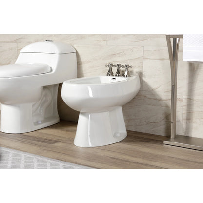 Kingston Brass KB320BX Metropolitan Three-Handle Bidet Faucet with Brass Pop-Up, Matte Black