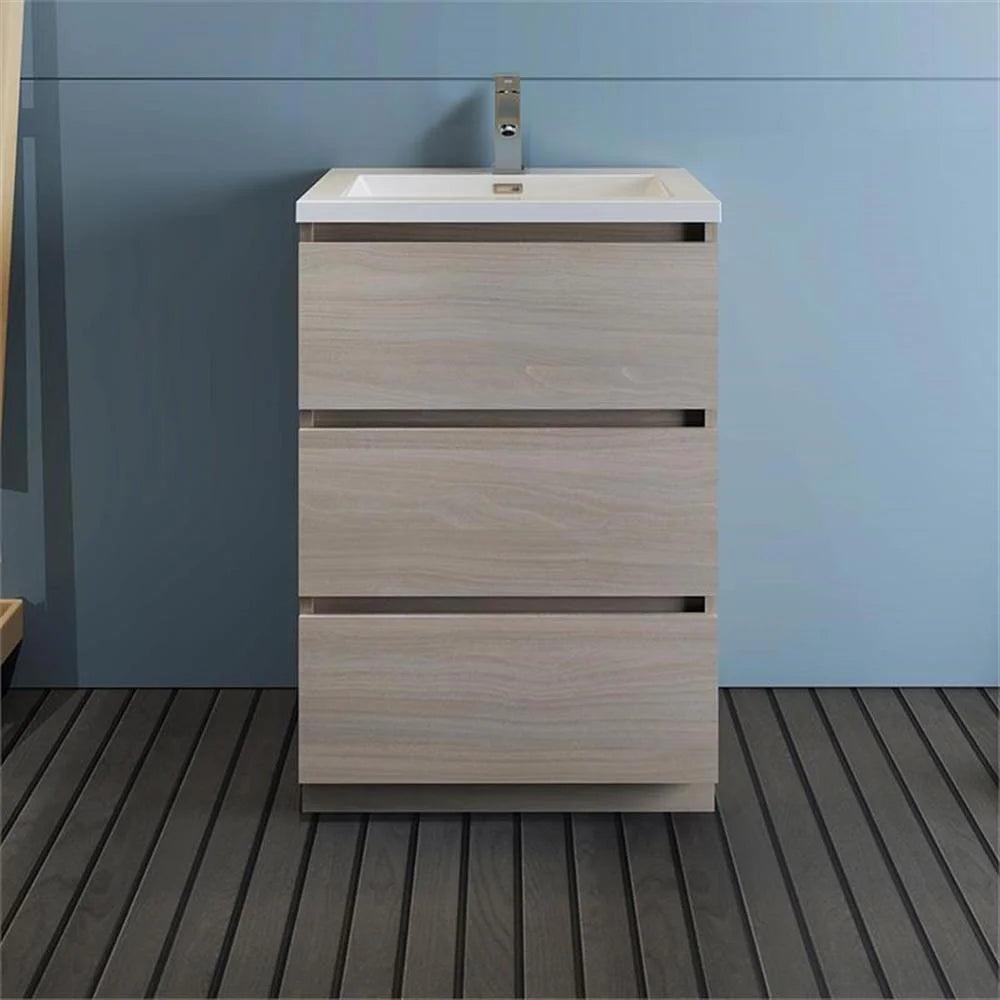 Fresca Lazzaro 24" Rosewood Free Standing Modern Bathroom Cabinet w/Integrated Sink