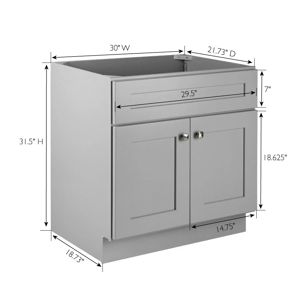 Design House Brookings 30" Ready to Assemble Solid Wood Bathroom Vanity, Sherwin Williams Gray