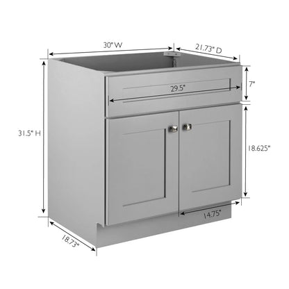 Design House Brookings 30" Ready to Assemble Solid Wood Bathroom Vanity, Sherwin Williams Gray